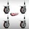 Service Caster 5'' SS Maroon Poly Swivel 7/8'' Expanding Stem Caster Set Total Lock Brake, 4PK SCC-SSEXTTL20S514-PPUB-MRN-78-4 - alternate 4